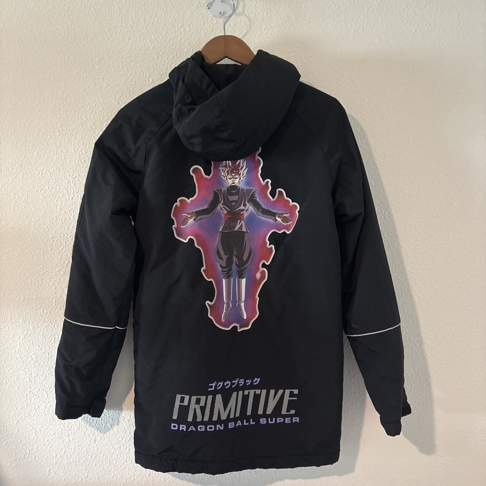 Primitive x Dragon Ball Super Goku Black Rose Jacket Mens Small Black Hooded